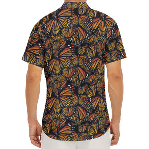 Vintage Monarch Butterfly Pattern Print Men's Deep V-Neck Shirt