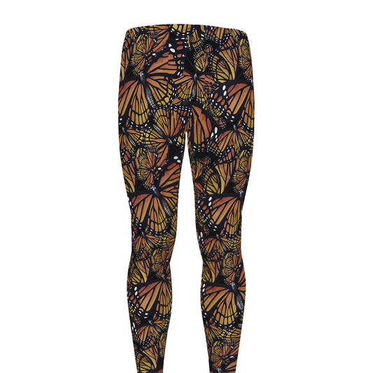 Vintage Monarch Butterfly Pattern Print Men's leggings