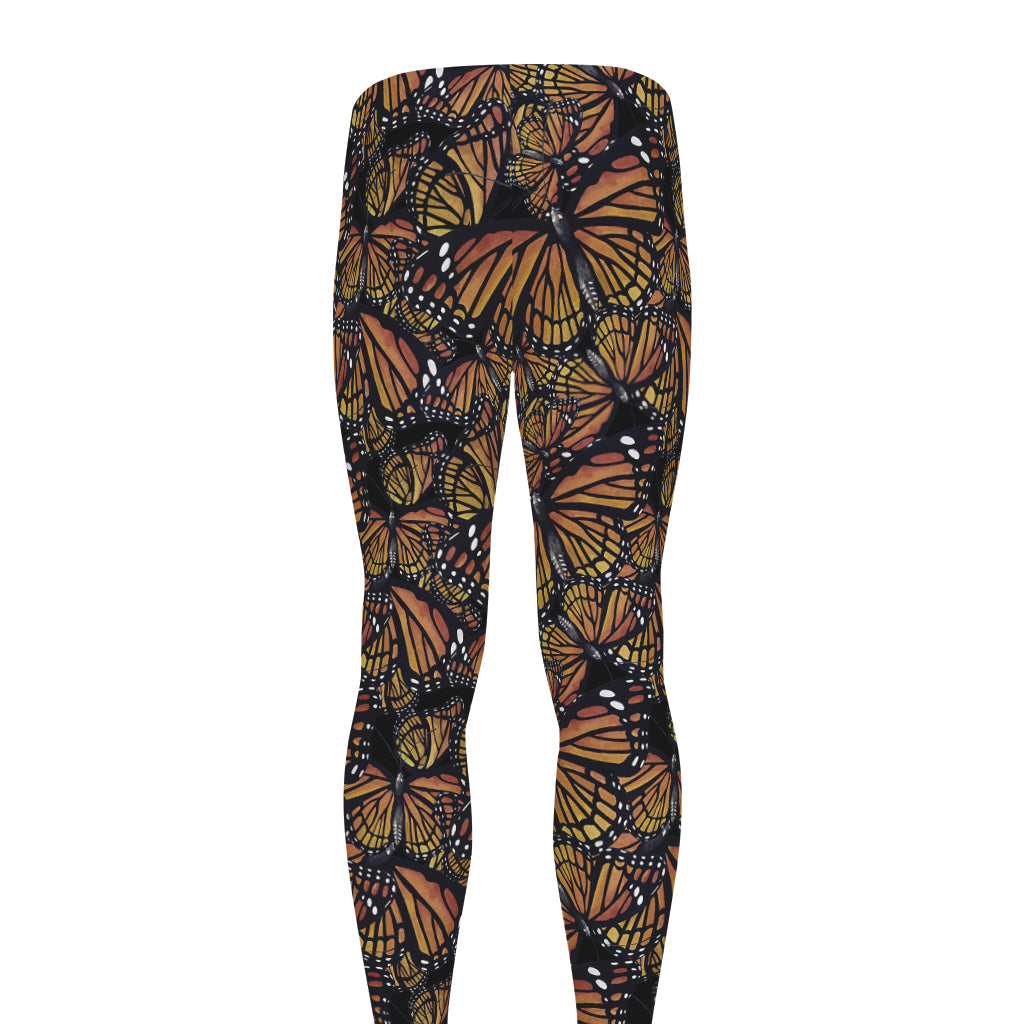 Vintage Monarch Butterfly Pattern Print Men's leggings
