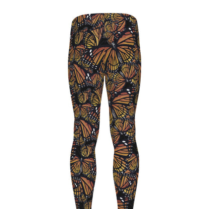 Vintage Monarch Butterfly Pattern Print Men's leggings