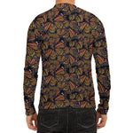 Vintage Monarch Butterfly Pattern Print Men's Long Sleeve Rash Guard