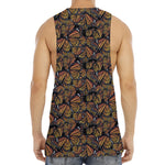 Vintage Monarch Butterfly Pattern Print Men's Muscle Tank Top