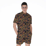 Vintage Monarch Butterfly Pattern Print Men's Rompers