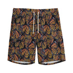 Vintage Monarch Butterfly Pattern Print Men's Sports Shorts