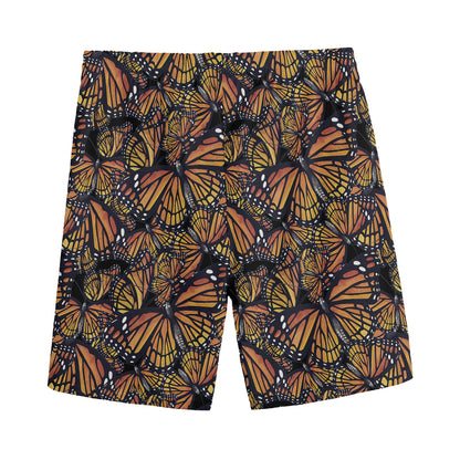 Vintage Monarch Butterfly Pattern Print Men's Sports Shorts