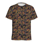Vintage Monarch Butterfly Pattern Print Men's Sports T-Shirt