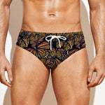 Vintage Monarch Butterfly Pattern Print Men's Swim Briefs
