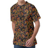 Vintage Monarch Butterfly Pattern Print Men's Velvet T-Shirt