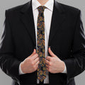 Vintage Monarch Butterfly Pattern Print Necktie