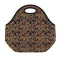 Vintage Monarch Butterfly Pattern Print Neoprene Lunch Bag