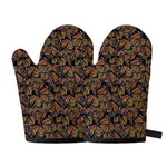 Vintage Monarch Butterfly Pattern Print Oven Mitts