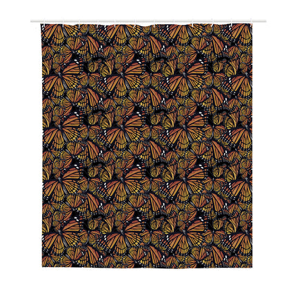 Vintage Monarch Butterfly Pattern Print Polyester Shower Curtain