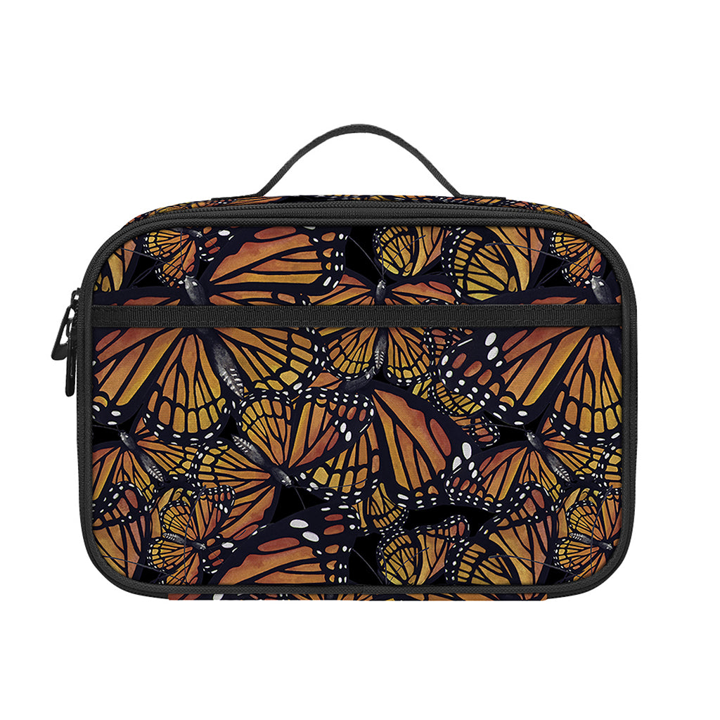 Vintage Monarch Butterfly Pattern Print Portable Lunch Bag