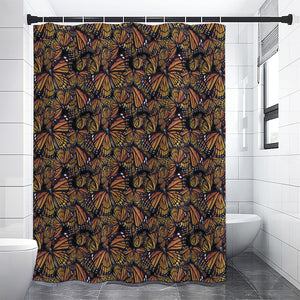 Vintage Monarch Butterfly Pattern Print Premium Shower Curtain