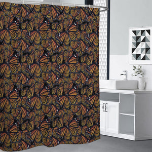 Vintage Monarch Butterfly Pattern Print Premium Shower Curtain