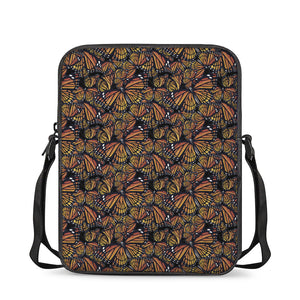 Vintage Monarch Butterfly Pattern Print Rectangular Crossbody Bag