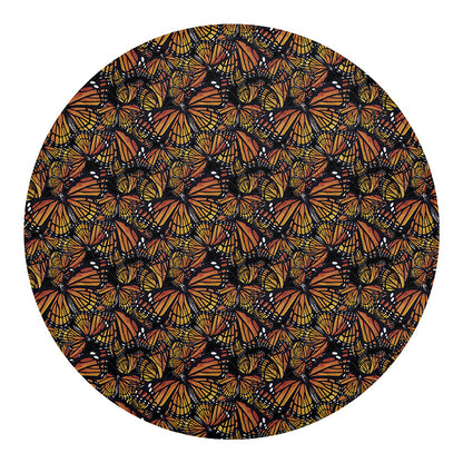 Vintage Monarch Butterfly Pattern Print Round Blanket