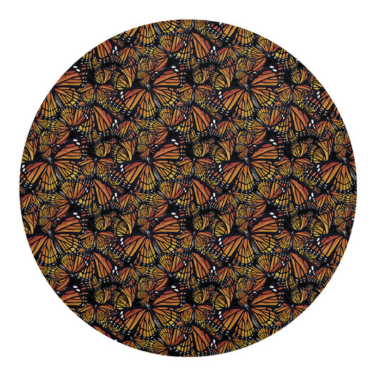 Vintage Monarch Butterfly Pattern Print Round Blanket