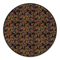 Vintage Monarch Butterfly Pattern Print Round Floor Mat