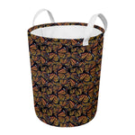 Vintage Monarch Butterfly Pattern Print Round Laundry Basket