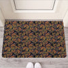 Vintage Monarch Butterfly Pattern Print Rubber Doormat