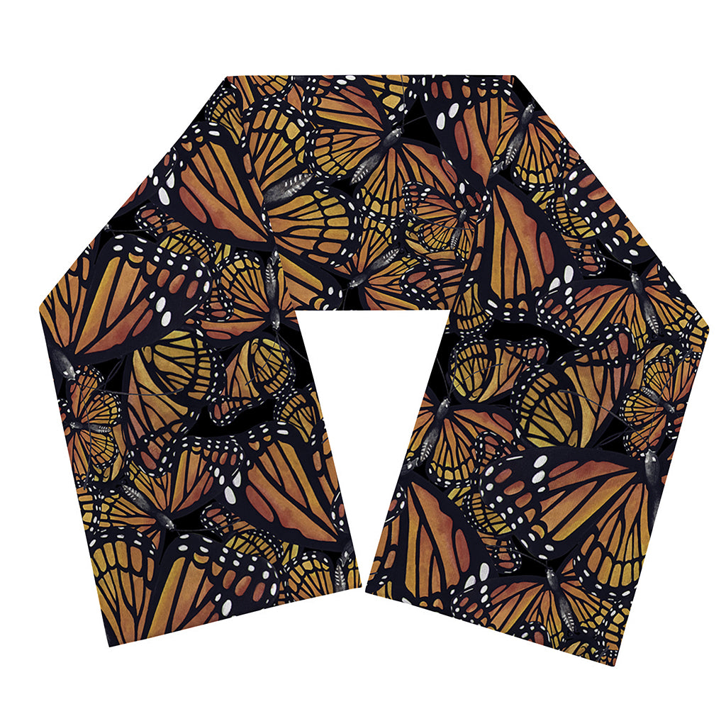 Vintage Monarch Butterfly Pattern Print Scarf