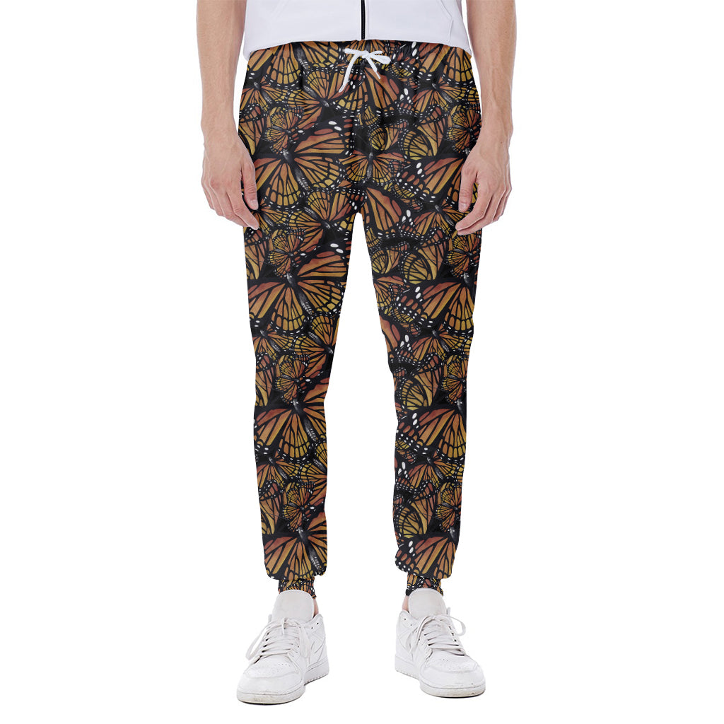 Vintage Monarch Butterfly Pattern Print Scuba Joggers