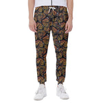 Vintage Monarch Butterfly Pattern Print Scuba Joggers