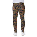 Vintage Monarch Butterfly Pattern Print Scuba Joggers