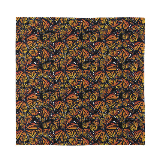 Vintage Monarch Butterfly Pattern Print Silk Bandana