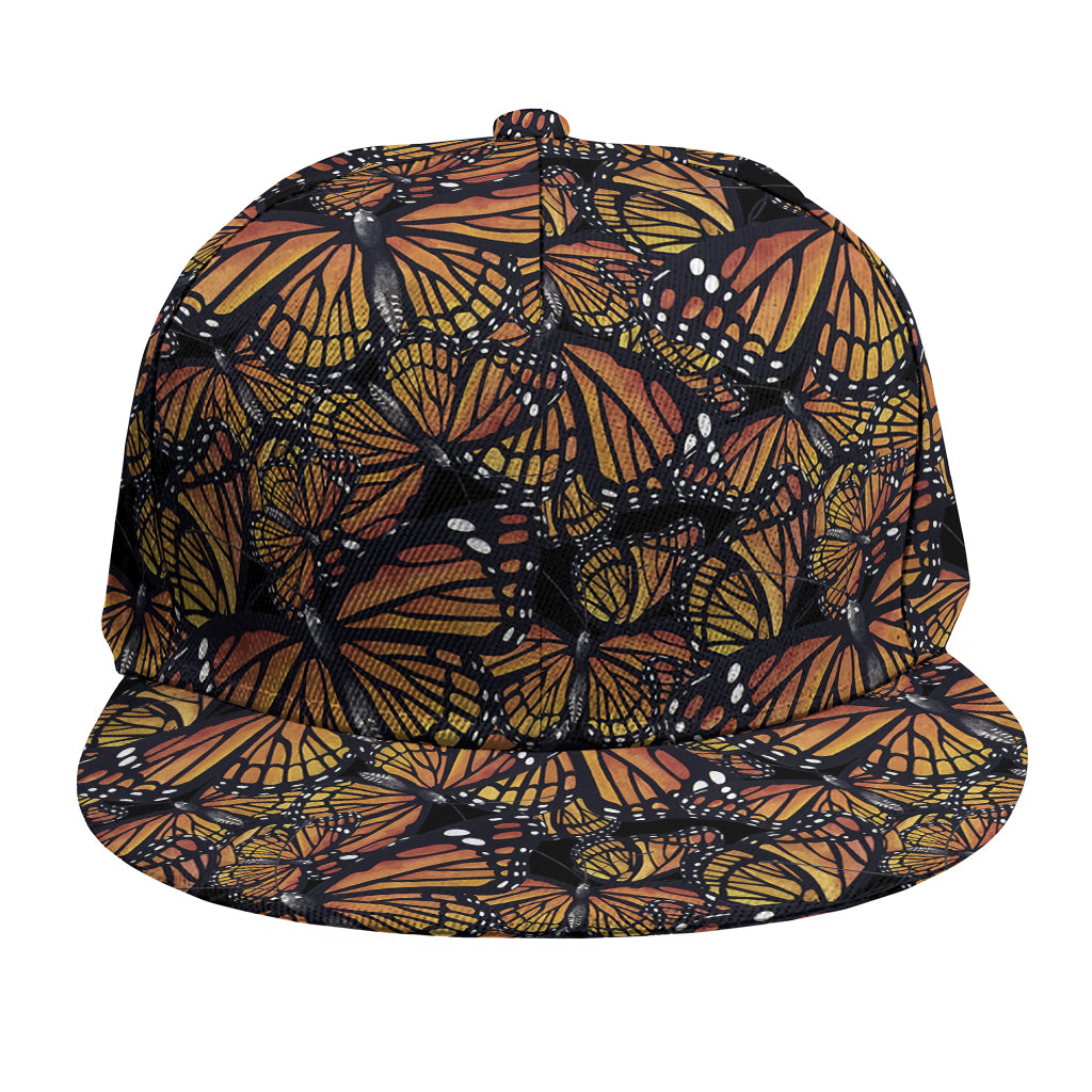 Vintage Monarch Butterfly Pattern Print Snapback Cap
