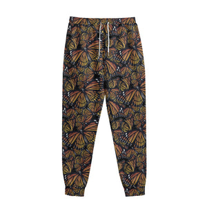 Vintage Monarch Butterfly Pattern Print Sweatpants