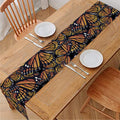 Vintage Monarch Butterfly Pattern Print Table Runner