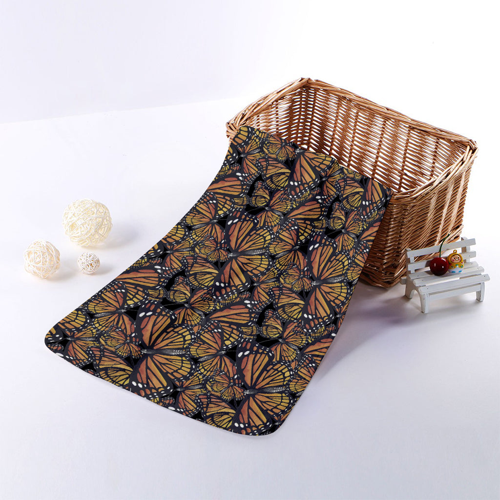 Vintage Monarch Butterfly Pattern Print Towel