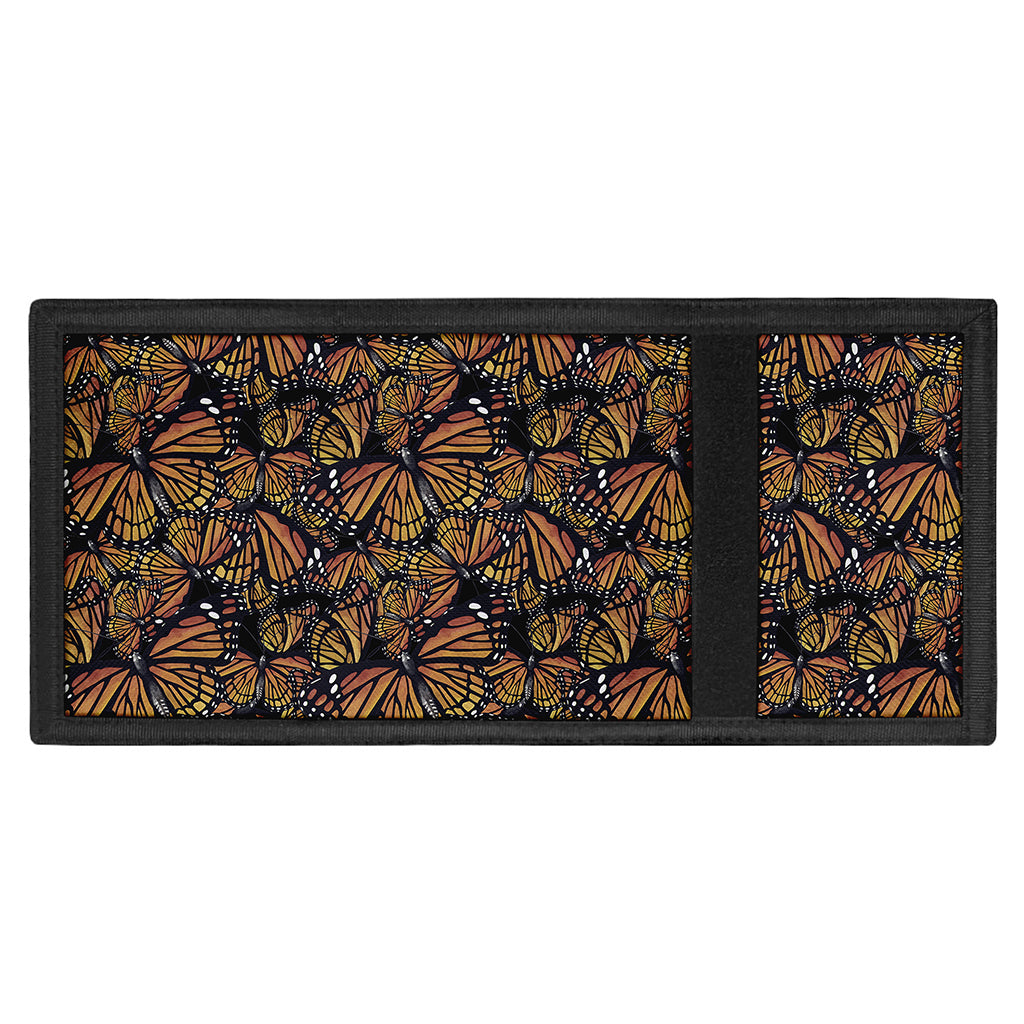 Vintage Monarch Butterfly Pattern Print Trifold Wallet