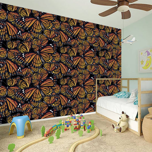 Vintage Monarch Butterfly Pattern Print Wall Sticker