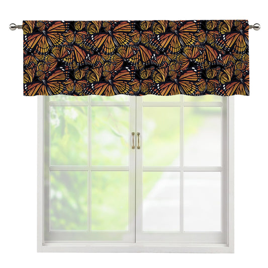 Vintage Monarch Butterfly Pattern Print Window Valance