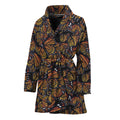 Vintage Monarch Butterfly Pattern Print Women's Bathrobe