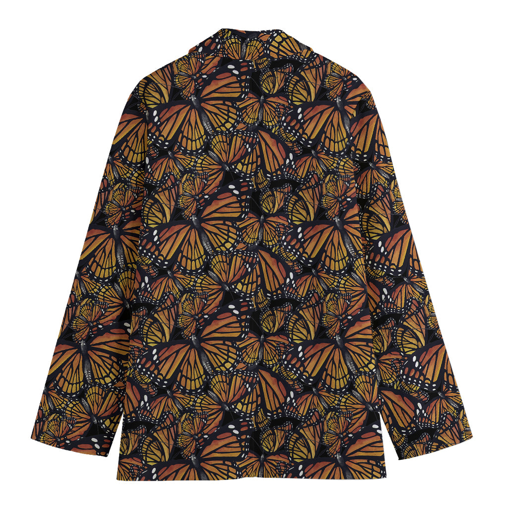 Vintage Monarch Butterfly Pattern Print Women's Cotton Blazer