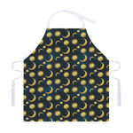 Vintage Moon And Sun Pattern Print Adjustable Apron