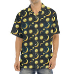 Vintage Moon And Sun Pattern Print Aloha Shirt