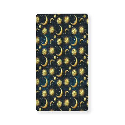Vintage Moon And Sun Pattern Print Baby Crib Sheet