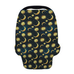 Vintage Moon And Sun Pattern Print Baby Seat Cover