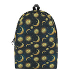 Vintage Moon And Sun Pattern Print Backpack