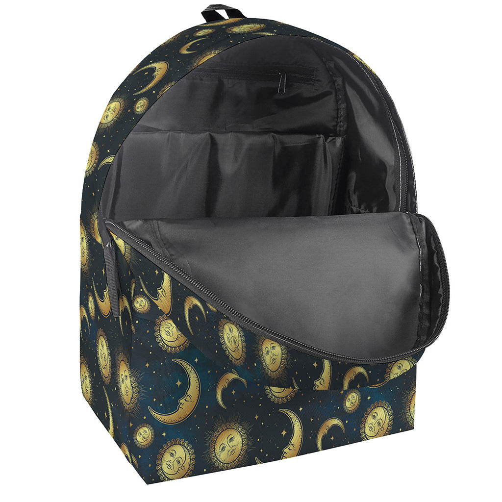 Vintage Moon And Sun Pattern Print Backpack