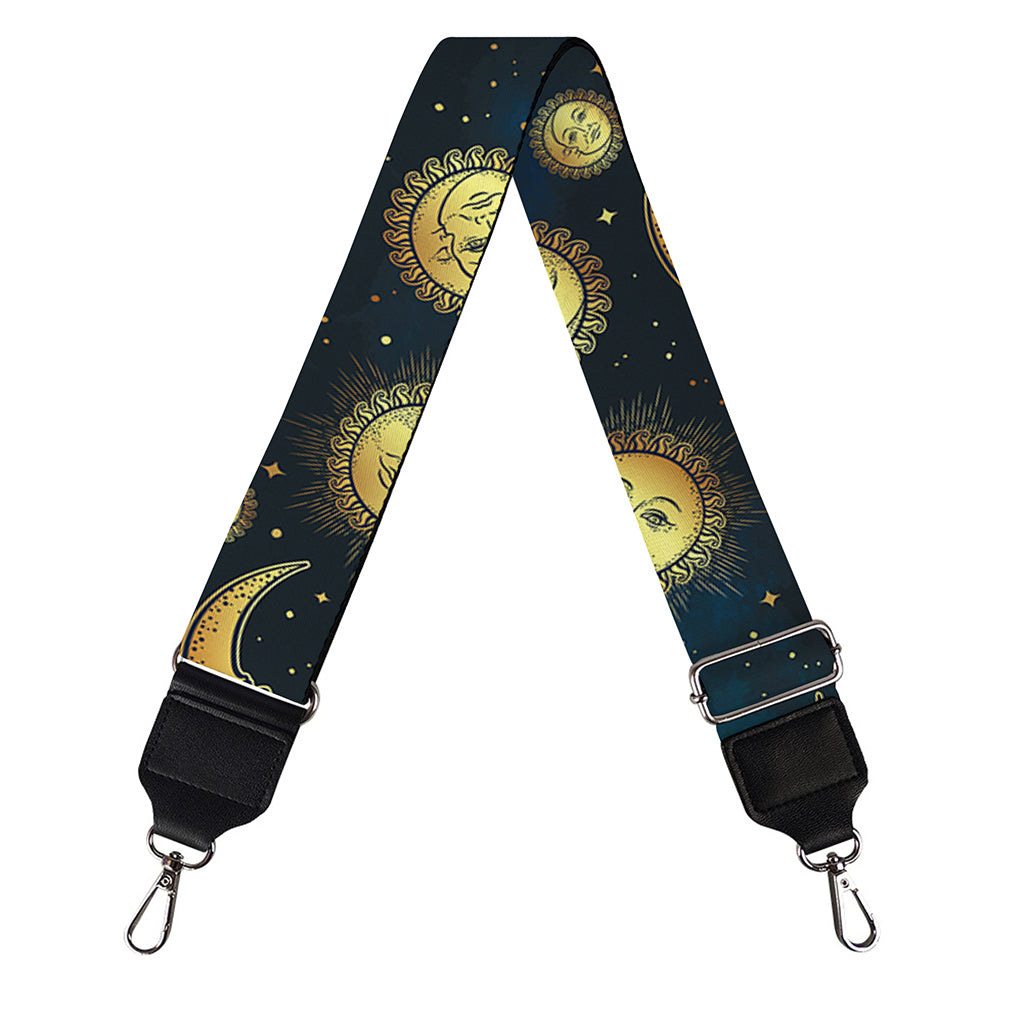 Vintage Moon And Sun Pattern Print Bag Strap