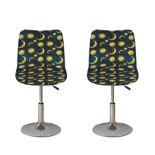 Vintage Moon And Sun Pattern Print Bar Stool Covers
