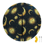 Vintage Moon And Sun Pattern Print Basketball