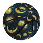 Vintage Moon And Sun Pattern Print Basketball