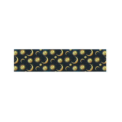 Vintage Moon And Sun Pattern Print Bed Runner